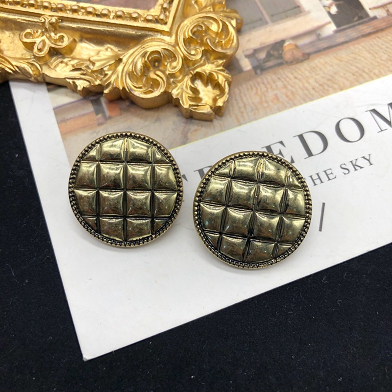 1 Pair Retro Geometric Round Square Plating Alloy Ear Studs display picture 4