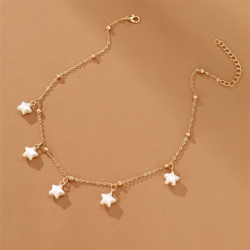 Sweet Star Heart Shape Bow Knot Alloy Pearl Women's Necklace display picture 4