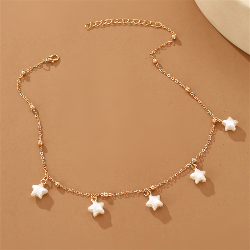 Sweet Star Heart Shape Bow Knot Alloy Pearl Women's Necklace display picture 5