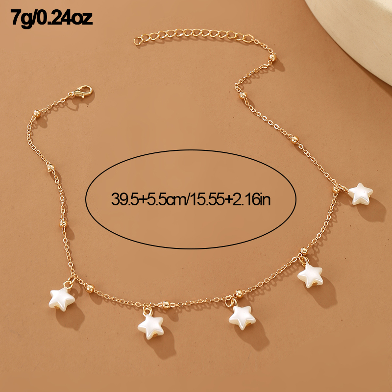 Sweet Star Heart Shape Bow Knot Alloy Pearl Women's Necklace display picture 6