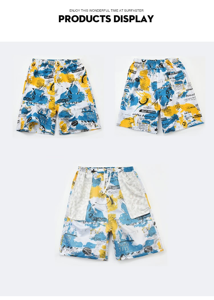 Men's Beach Casual Ditsy Floral Color Block Tree Shorts Shorts display picture 22