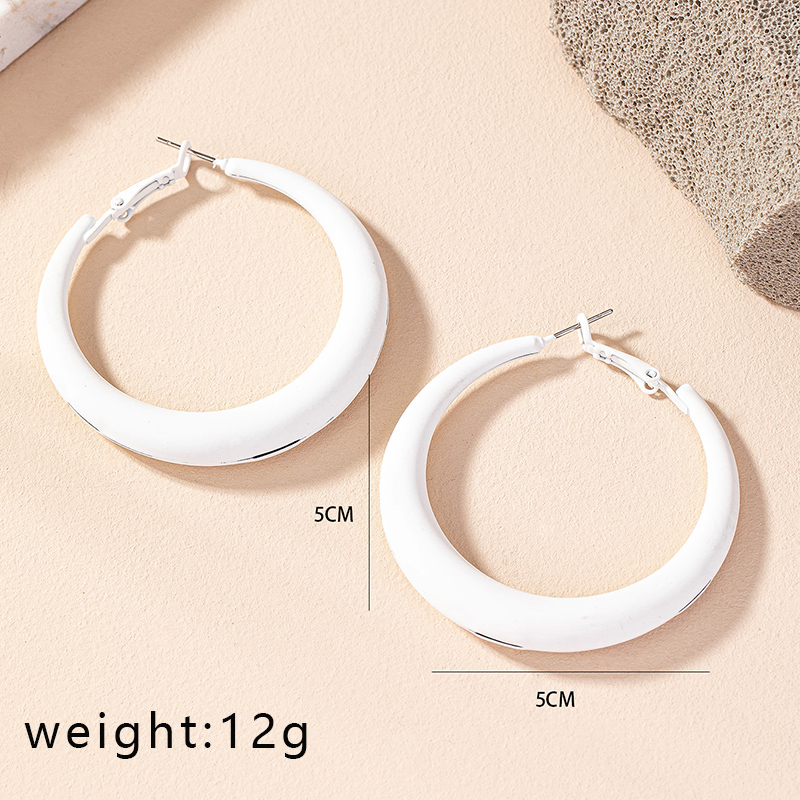 1 Pair Simple Style Commute Round Plating Alloy Gold Plated Hoop Earrings display picture 15
