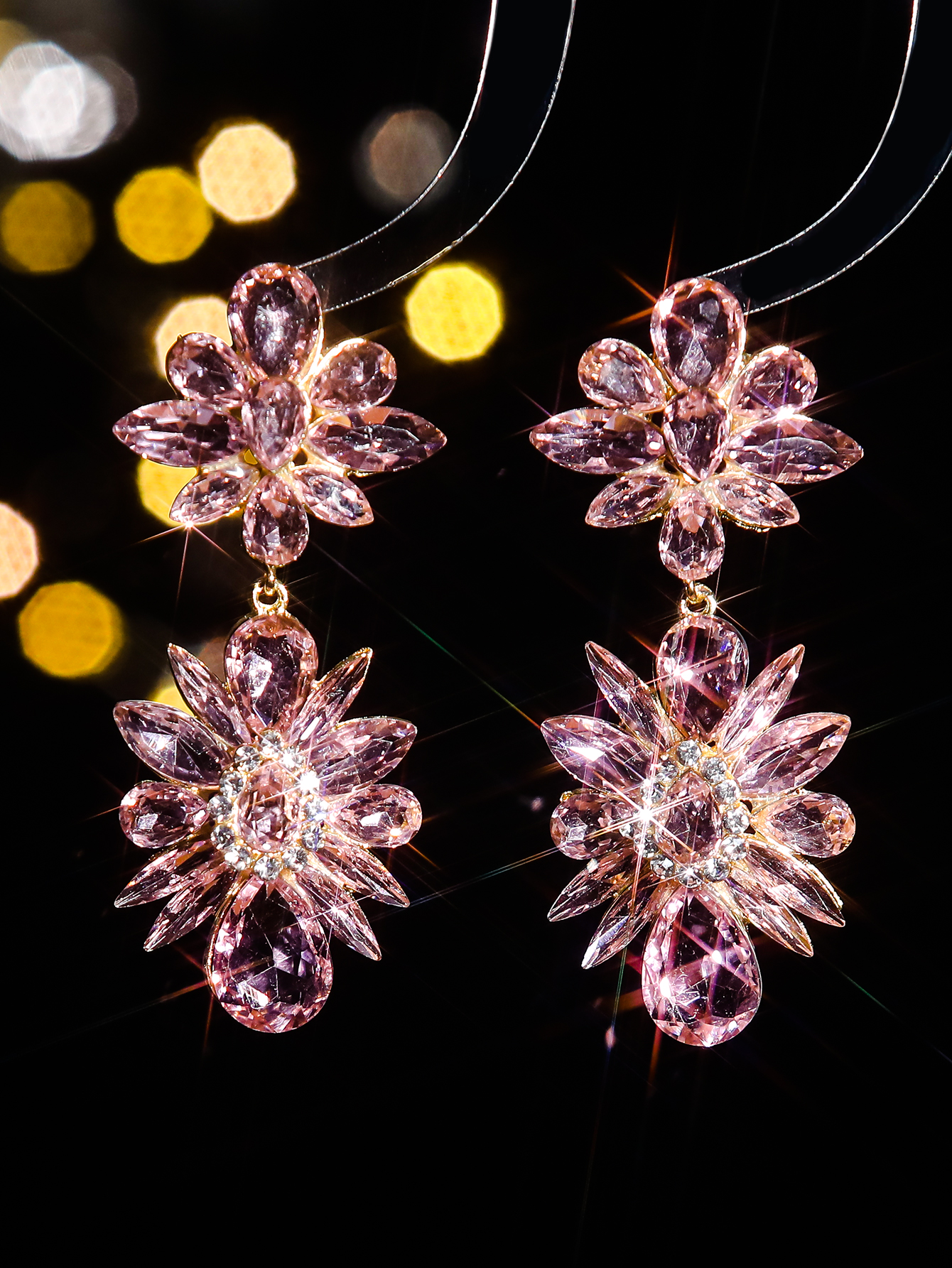 1 Pair Elegant Romantic Geometric Colorful Inlay Alloy Rhinestones Zircon Drop Earrings display picture 5