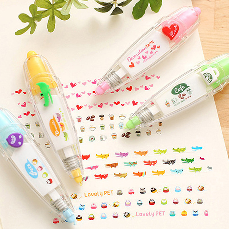 1 Set Animal Letter Plant Class School Plastic Cute Correction Tape display picture 14