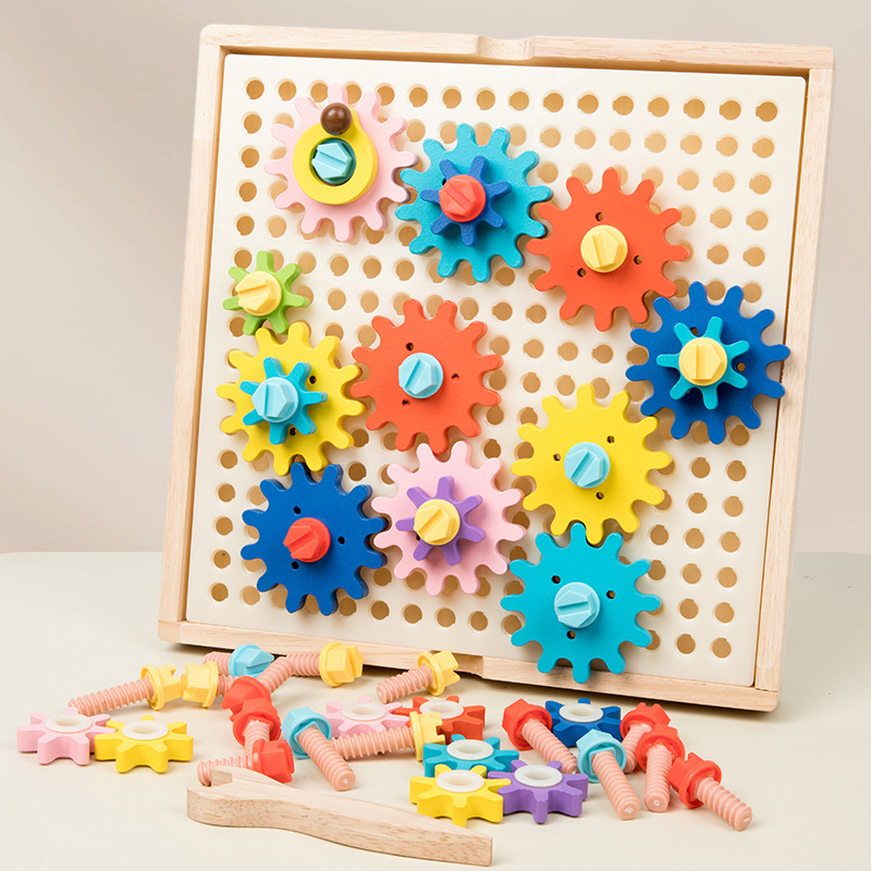 Building Toys Toddler(3-6years) Gear Wood Toys display picture 3