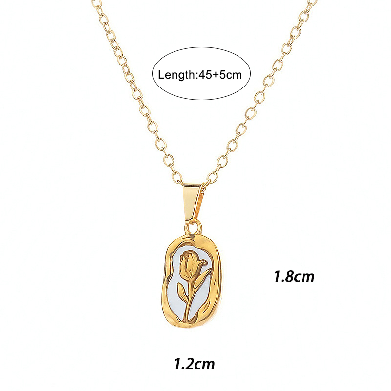 Cute Romantic Irregular Flower Stainless Steel Plating 18k Gold Plated Pendant Necklace display picture 1