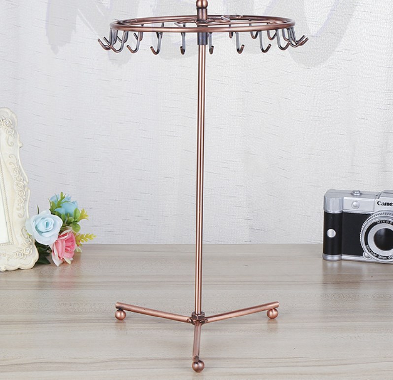 Wrought Iron Jewelry Display Stand Rotating Necklace Storage Rack Hanging Earrings Jewelry Stand  Wholesale display picture 1