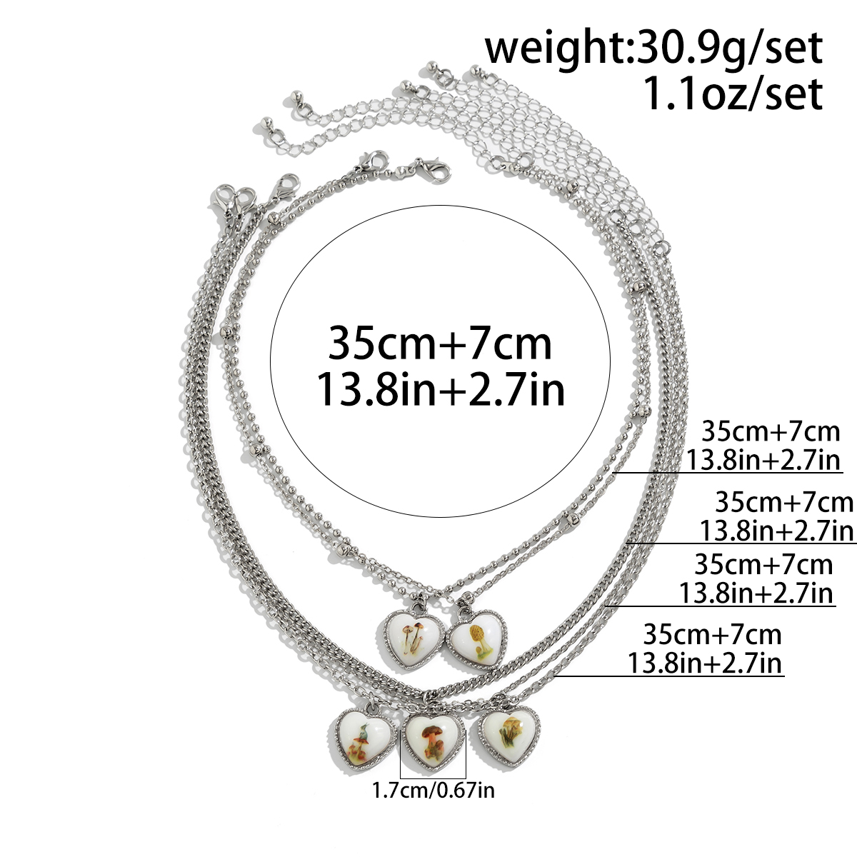 Lässig Einfacher Stil Pendeln Herzform Pilz Vogel Aryl Legierung Kupfer Großhandel Halskette Mit Anhänger display picture 1