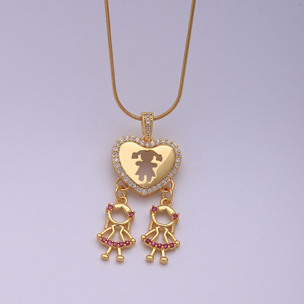 Hip-hop Punk Heart Shape Stainless Steel Copper 18k Gold Plated Zircon Pendant Necklace In Bulk display picture 2