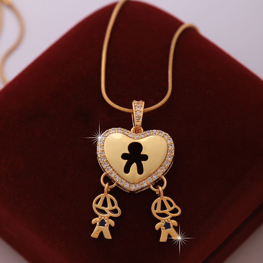 Hip-hop Punk Heart Shape Stainless Steel Copper 18k Gold Plated Zircon Pendant Necklace In Bulk display picture 7