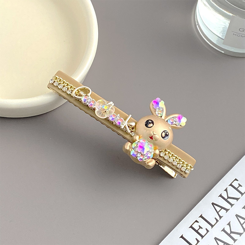 Femmes Mignon Lapin Alliage Incruster Strass Pince À Cheveux display picture 8