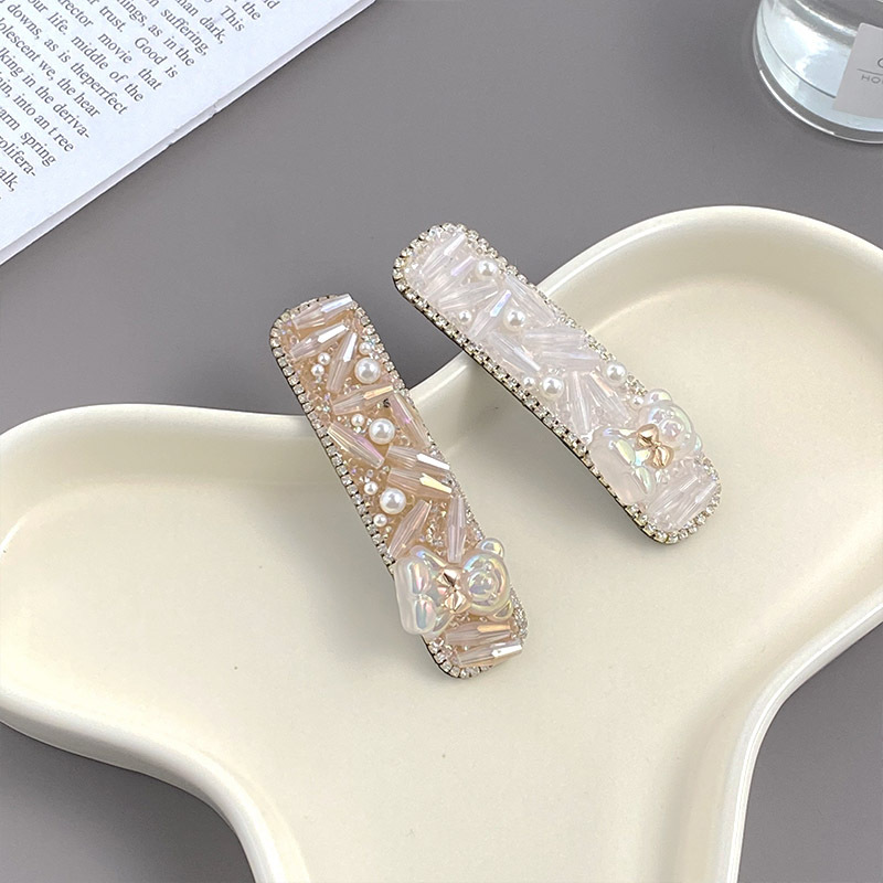 Women's Cute Classic Style Bear Alloy Inlay Artificial Crystal Artificial Pearls Hair Clip display picture 5