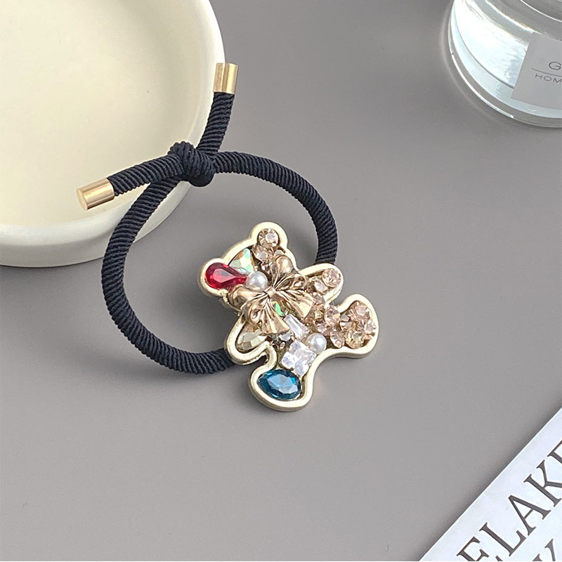 Women's Cute Bear Alloy Plating Inlay Rhinestones Hair Tie display picture 12