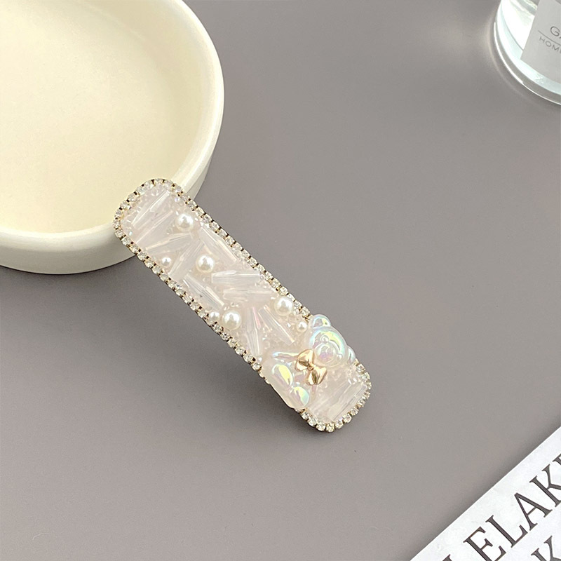 Women's Cute Classic Style Bear Alloy Inlay Artificial Crystal Artificial Pearls Hair Clip display picture 10
