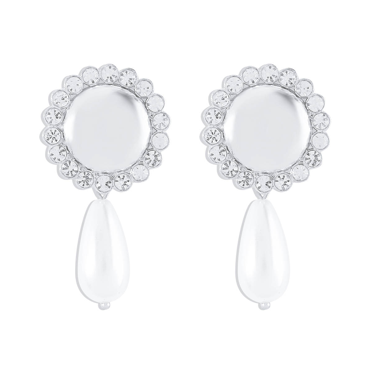 1 Pair Elegant Water Droplets Plating Inlay Alloy Artificial Pearls Rhinestones Drop Earrings display picture 1