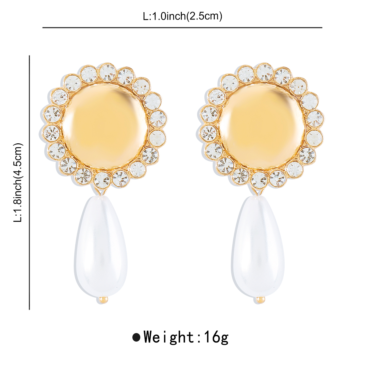 1 Pair Elegant Water Droplets Plating Inlay Alloy Artificial Pearls Rhinestones Drop Earrings display picture 7