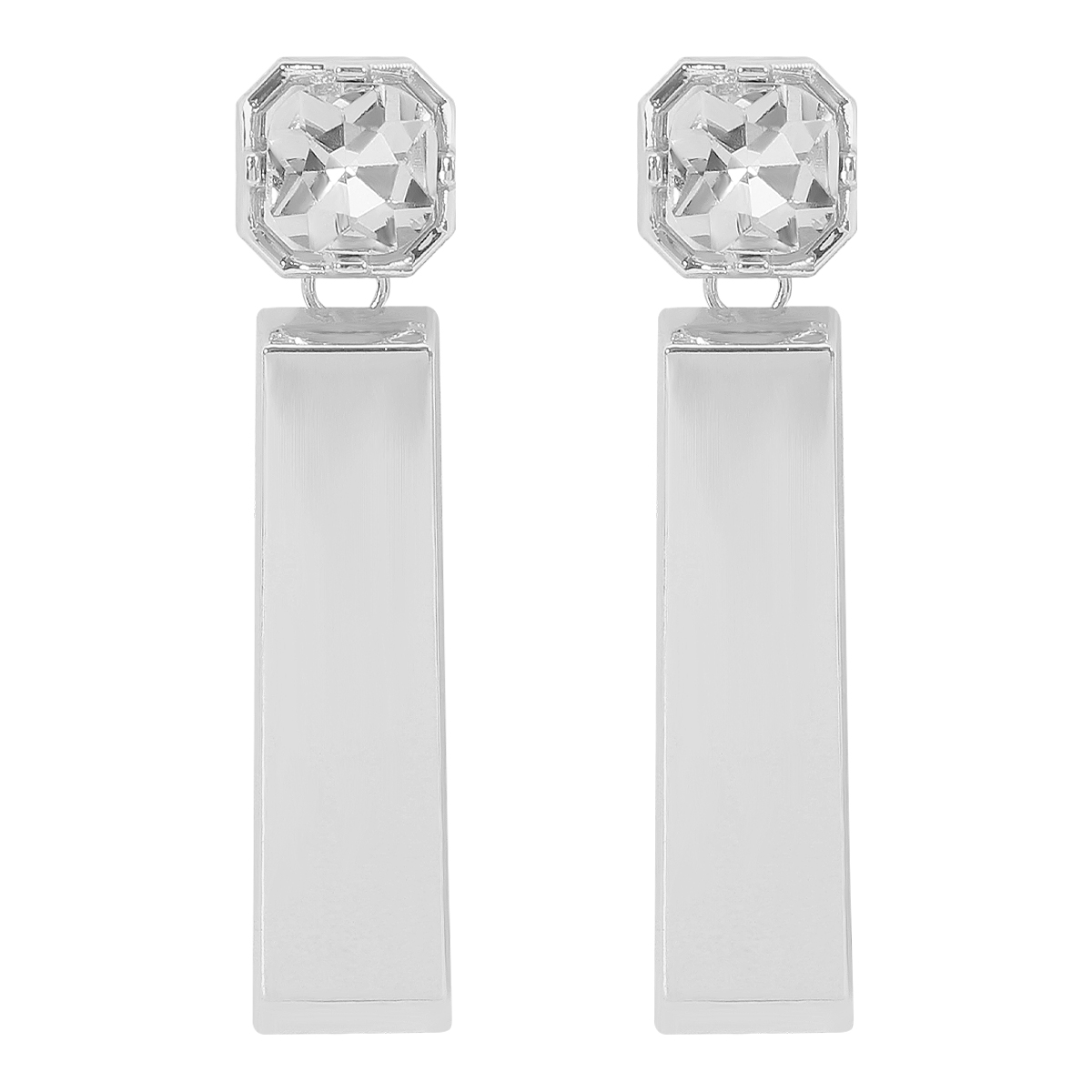 1 Pair Exaggerated Modern Style Simple Style Rectangle Inlay Alloy Rhinestones Drop Earrings display picture 1