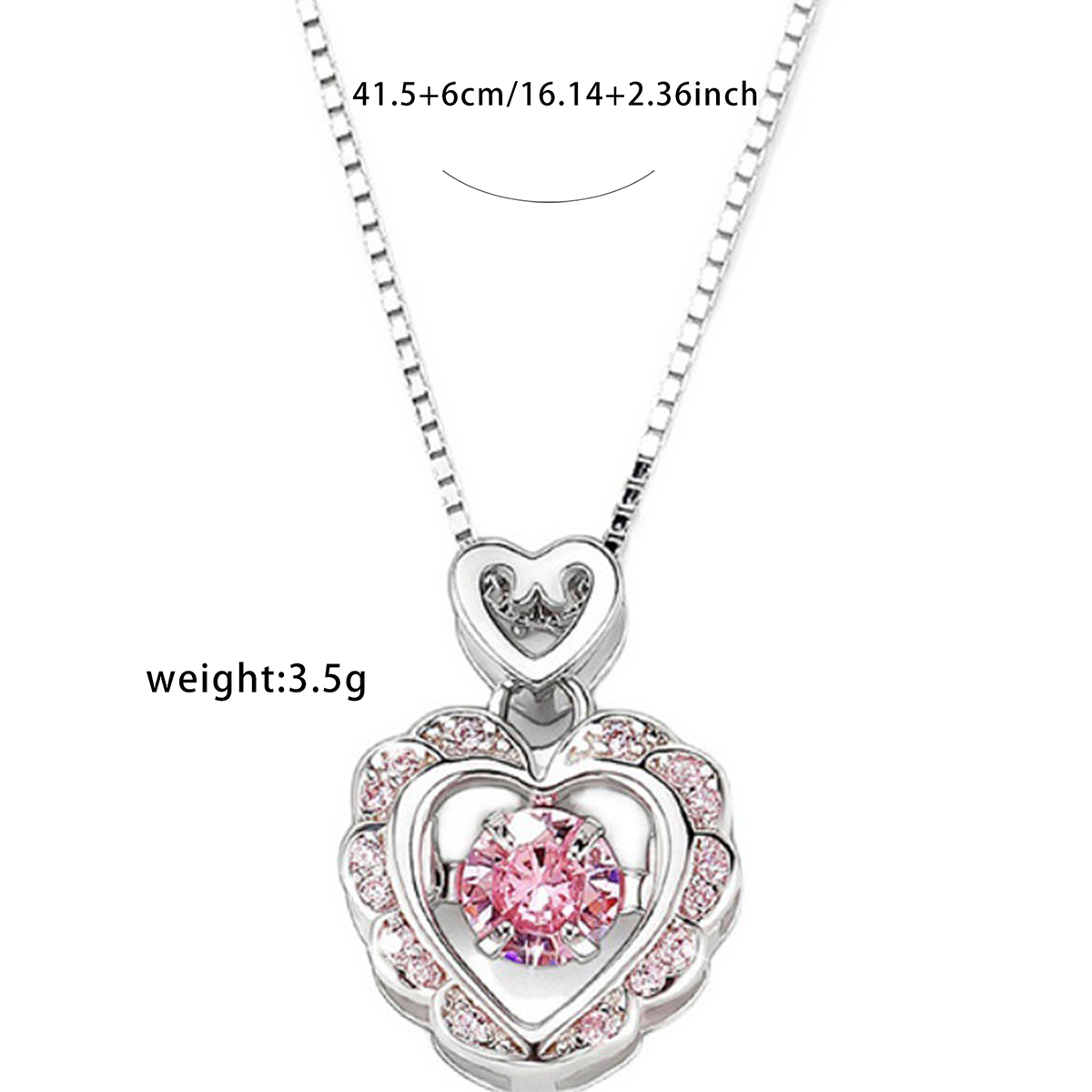 Simple Style Shiny Heart Shape Copper Zircon Pendant Necklace In Bulk display picture 2
