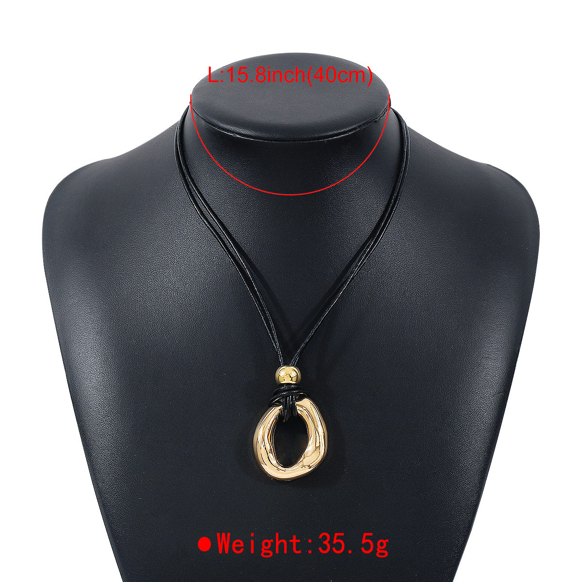 Modern Style Simple Style Irregular Pu Leather Alloy Women's Pendant Necklace display picture 7