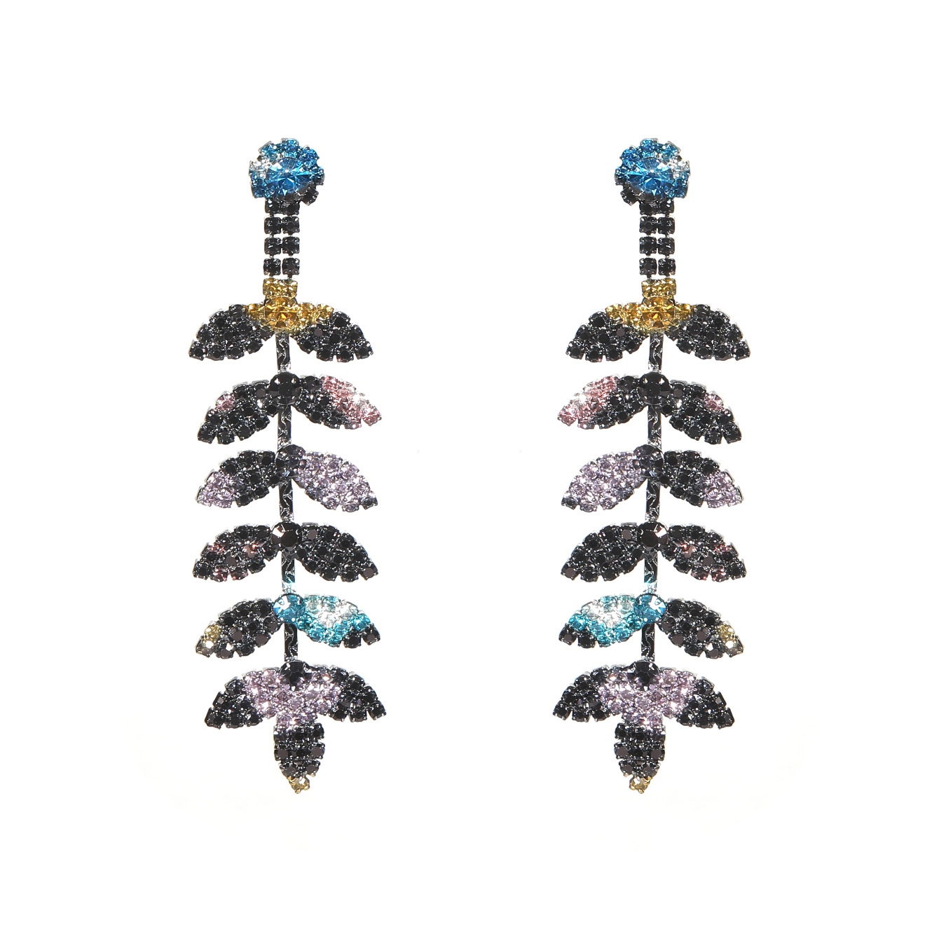 1 Pair Simple Style Commute Solid Color Plating Inlay Copper Rhinestones Silver Plated Drop Earrings display picture 7