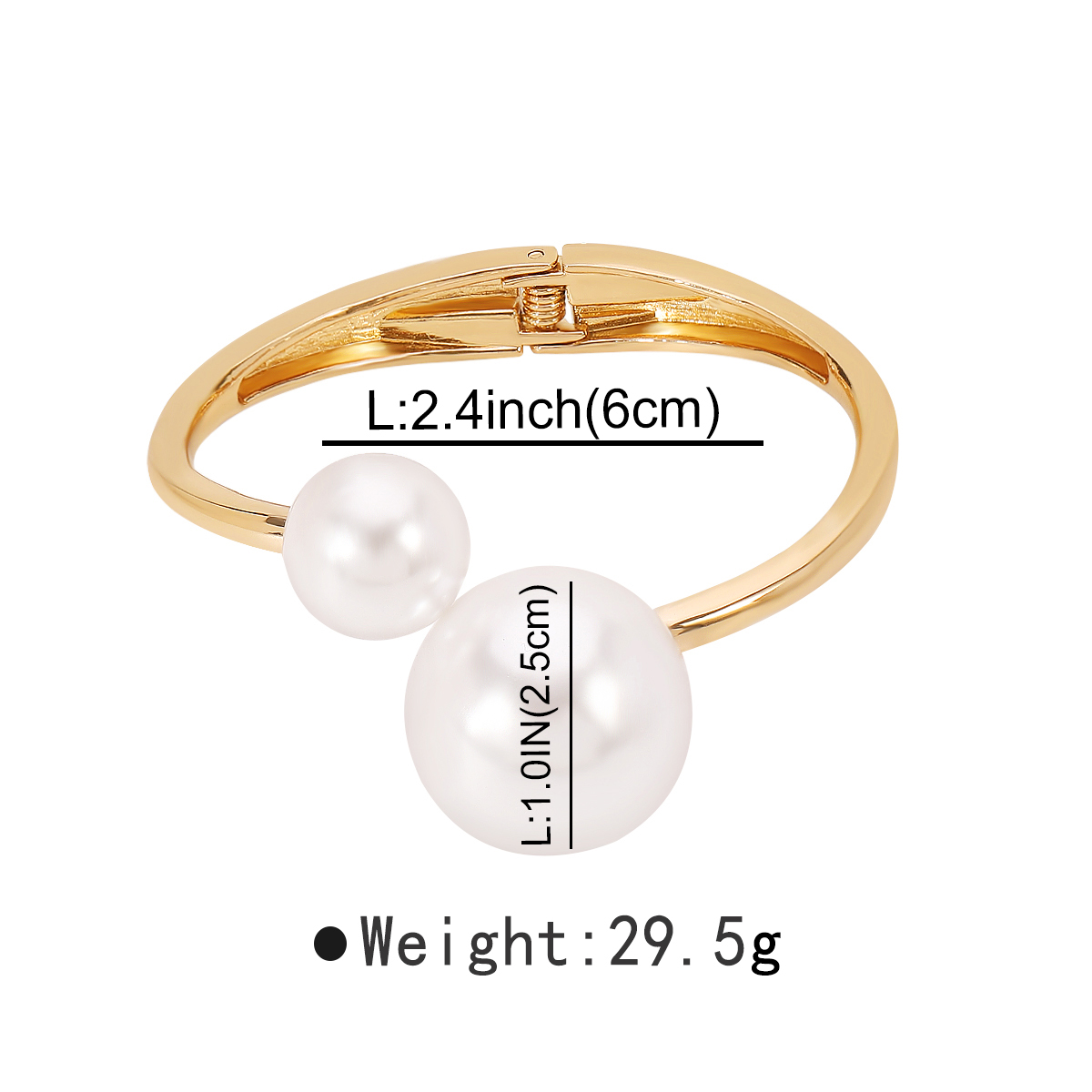 Modern Style Simple Style Round Alloy Inlay Artificial Pearls Women's Bangle display picture 2