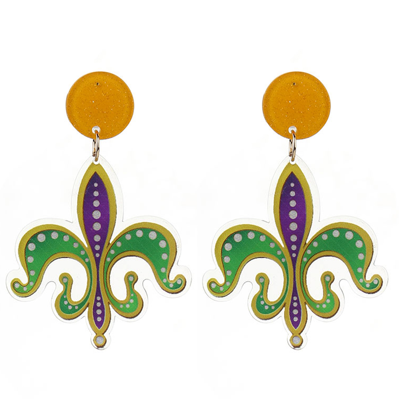 1 Paire Commuer Lettre Masquer Impression Arylique Boucles D'oreilles display picture 24