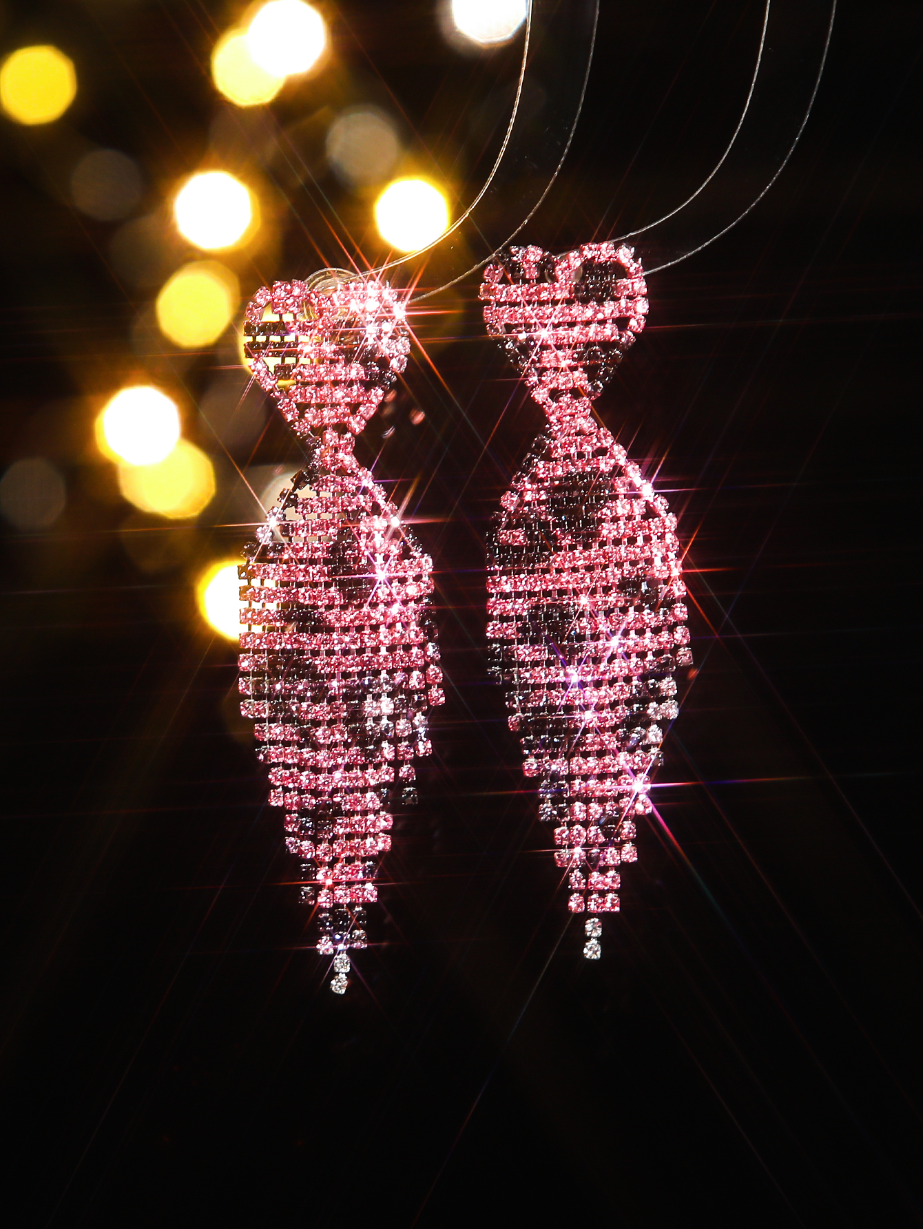 1 Pair Simple Style Commute Gradient Color Inlay Copper Zircon Drop Earrings display picture 5