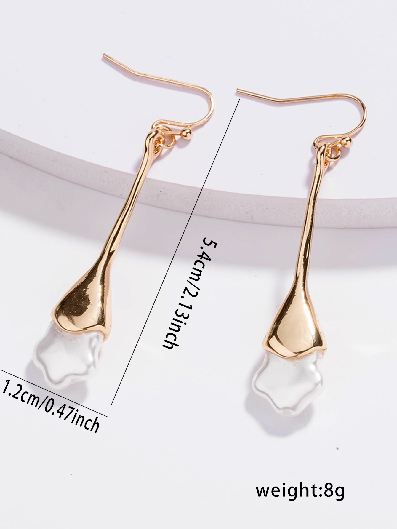 1 Pair Streetwear Geometric Beaded Alloy Resin Drop Earrings display picture 12