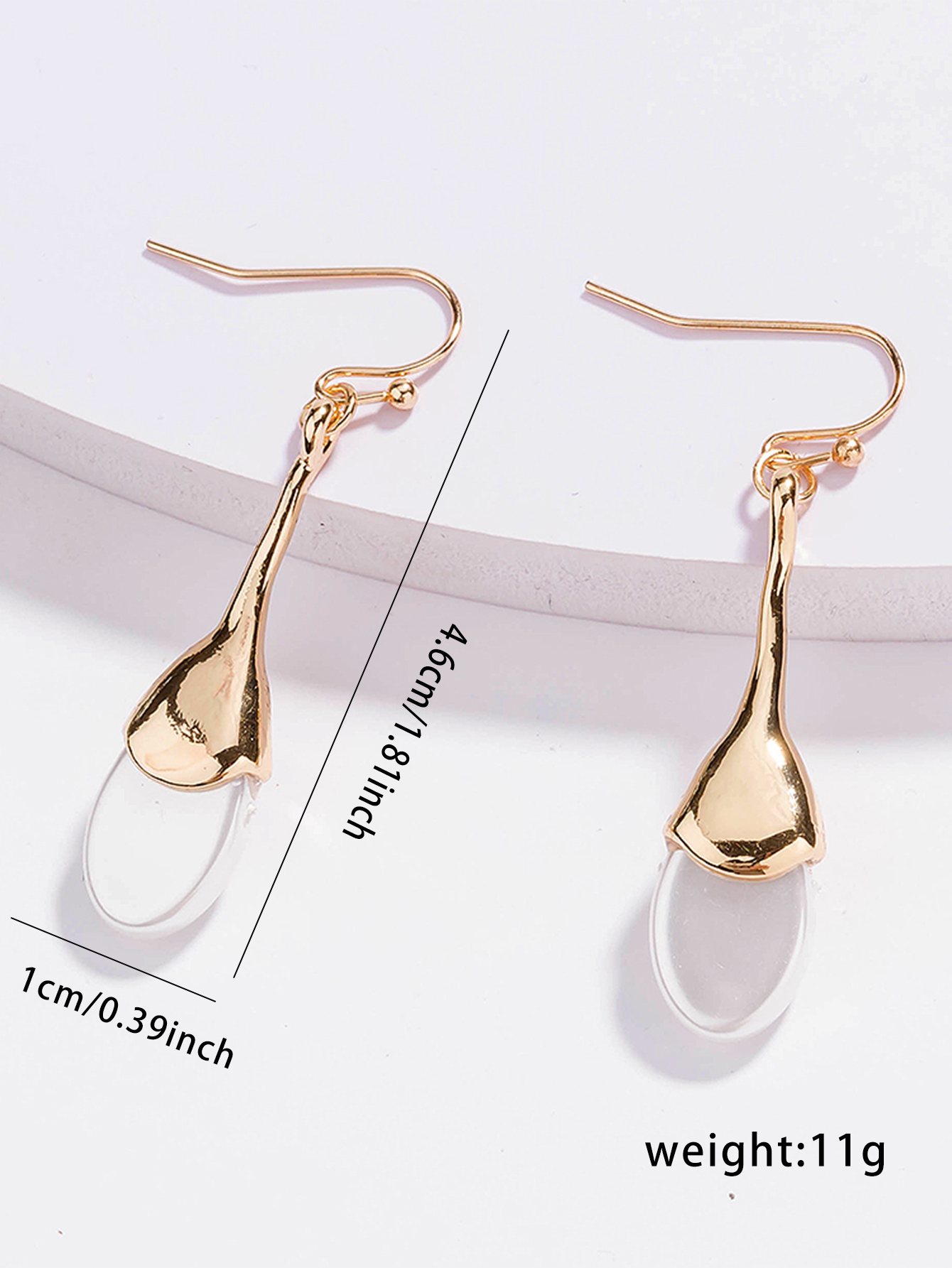 1 Pair Streetwear Geometric Beaded Alloy Resin Drop Earrings display picture 14