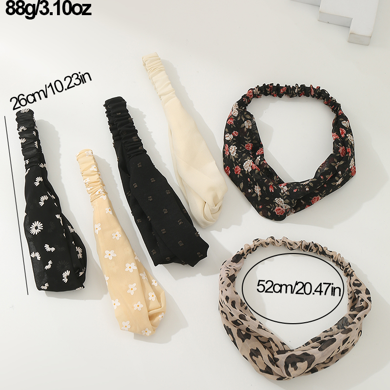 Women's Vintage Style Printing Flower Cloth Hair Band display picture 6