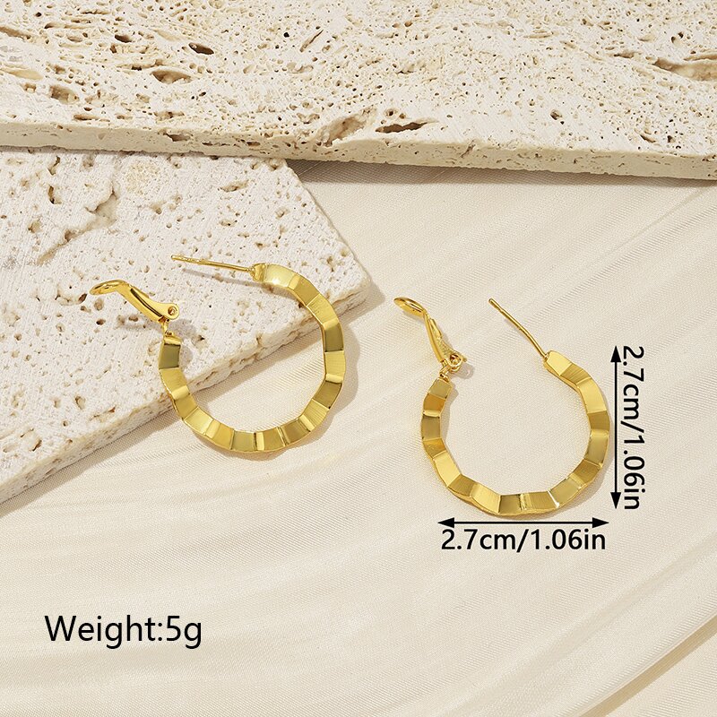 1 Pair Ig Style French Style Solid Color Plating Copper 18k Gold Plated Earrings display picture 1