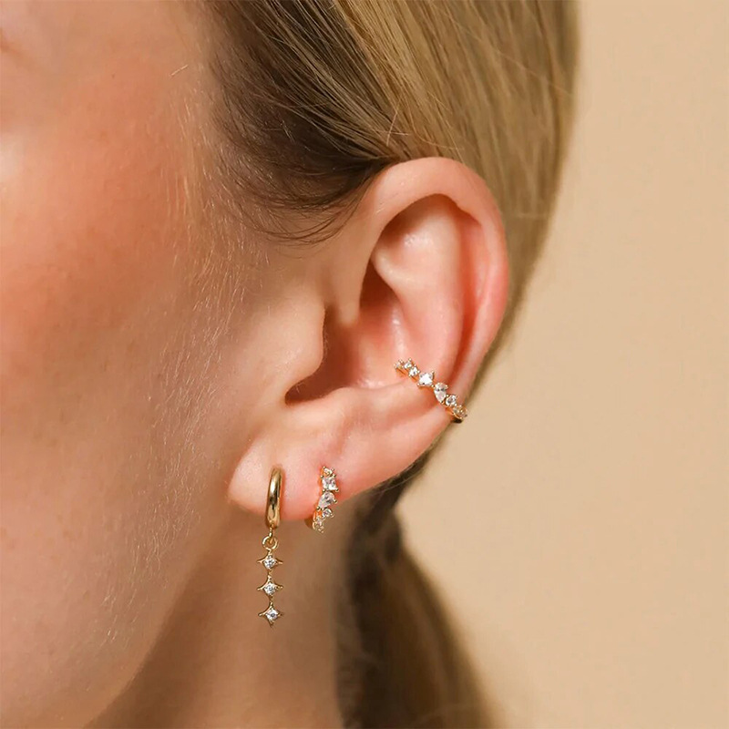1 Pair Ig Style Simple Style Star Inlay Copper Zircon Drop Earrings display picture 1