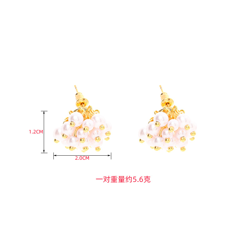 1 Pair Basic Modern Style Flower Imitation Pearl Copper Drop Earrings display picture 1