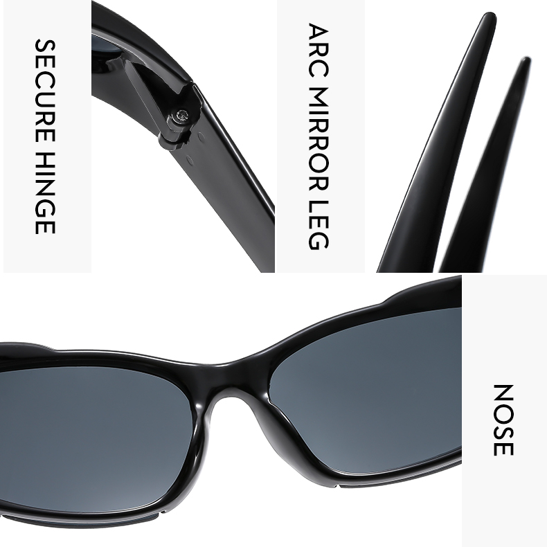 Ig Style Punk Cool Style Geometric Pc Special-shaped Mirror Full Frame Half Frame Women's Sunglasses display picture 5