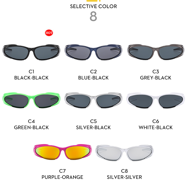 Ig Style Punk Cool Style Geometric Pc Special-shaped Mirror Full Frame Half Frame Women's Sunglasses display picture 13