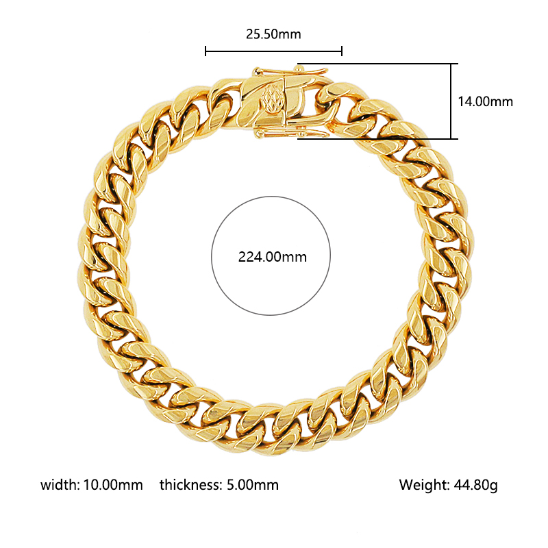Hip-hop Streetwear Geometric Stainless Steel Plating Inlay Zircon 18k Gold Plated Unisex Bracelets display picture 6