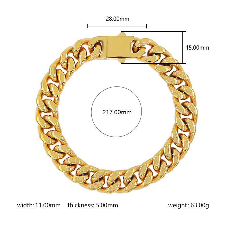 Hip-hop Streetwear Geometric Stainless Steel Plating 18k Gold Plated Unisex Bracelets display picture 2