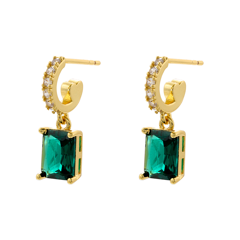 Casual Elegant Shiny Geometric Copper 18k Gold Plated Zircon Rings Earrings Necklace In Bulk display picture 4
