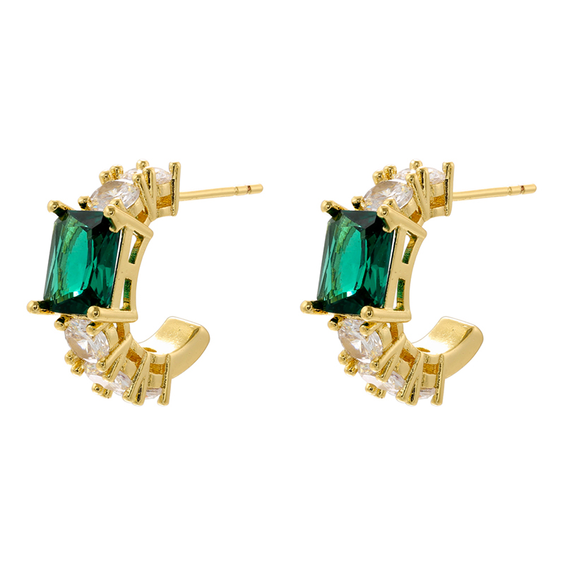 Casual Elegant Shiny Geometric Copper 18k Gold Plated Zircon Rings Earrings Necklace In Bulk display picture 8