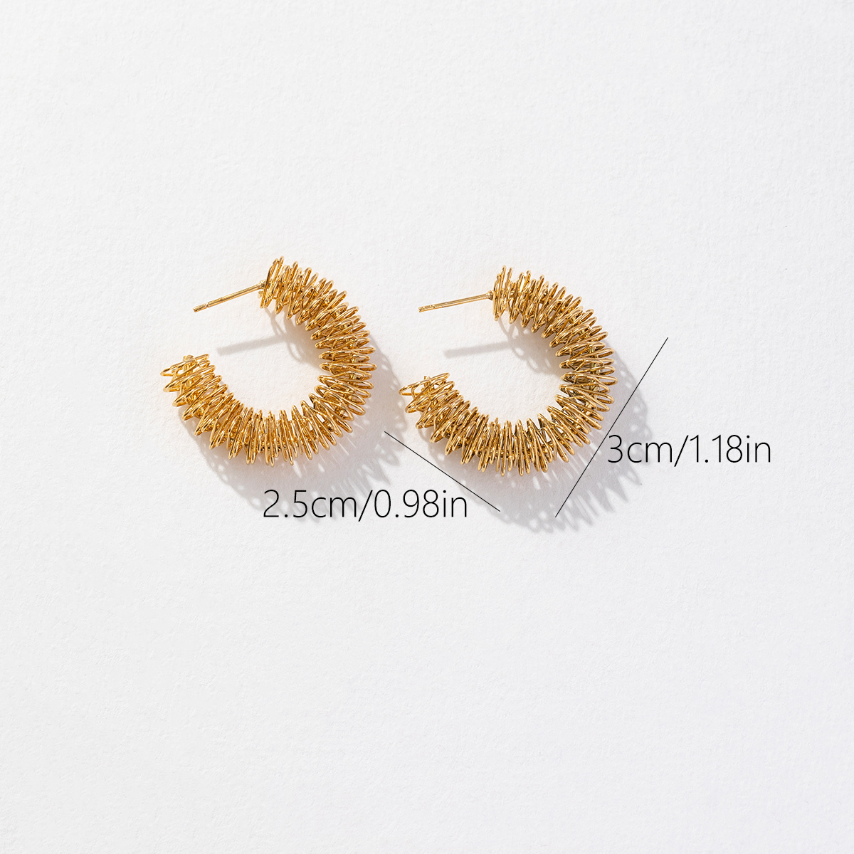 1 Pair Ig Style Simple Style Korean Style C Shape Stainless Steel Ear Studs display picture 1