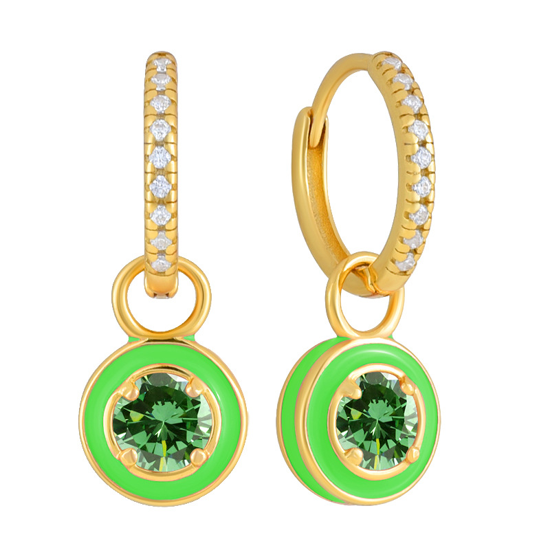 1 Pair Basic Classic Style Geometric Inlay Copper Zircon Drop Earrings display picture 4