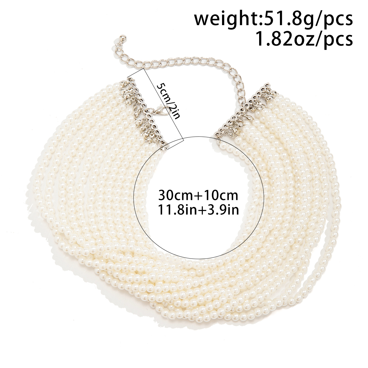 Retro Exaggerated French Style Round Solid Color Imitation Pearl Women's Necklace display picture 1