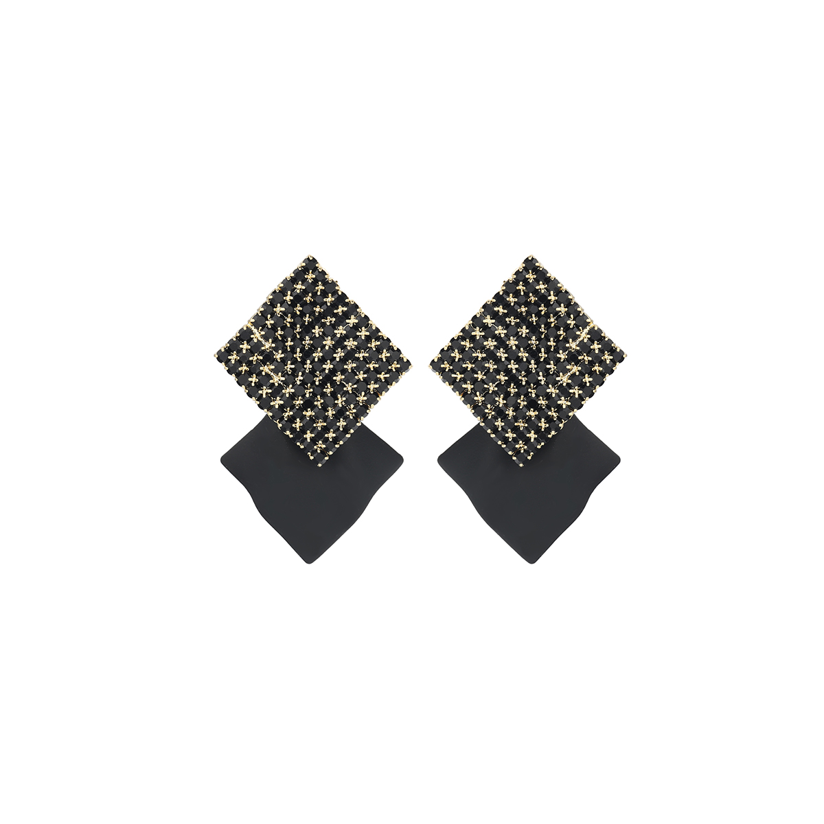 1 Pair Simple Style Cool Style Geometric Inlay Copper Zircon Ear Studs display picture 1