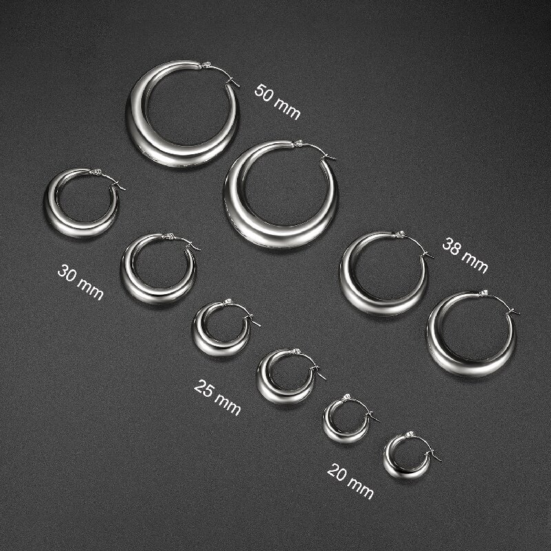 1 Pair Simple Style Commute Semicircle Round 304 Stainless Steel Earrings display picture 2