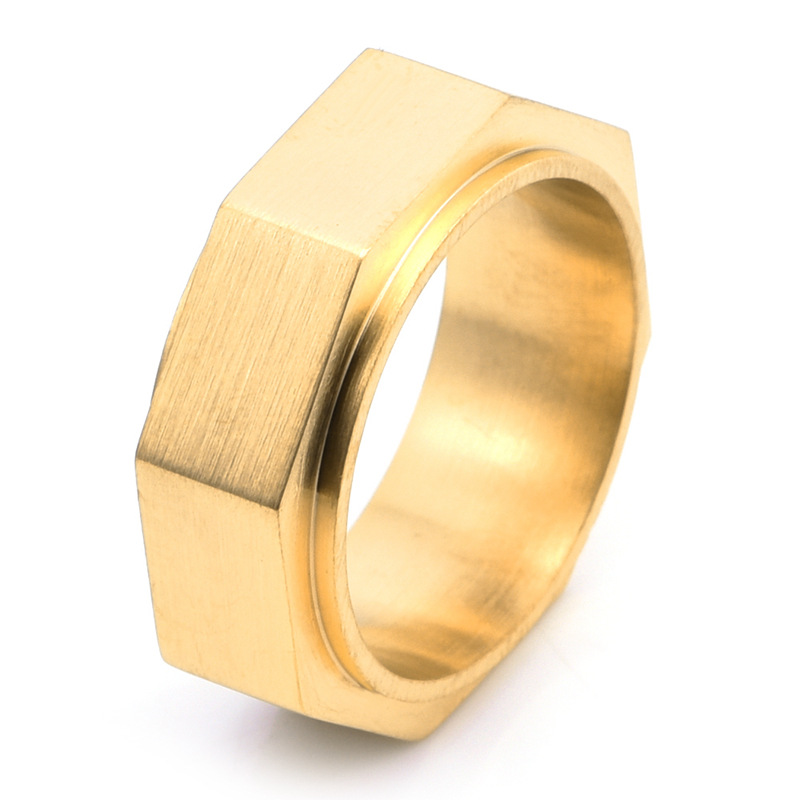 Einfacher Stil Geometrisch Einfarbig Titan Stahl 18 Karat Vergoldet Unisex Ringe display picture 4