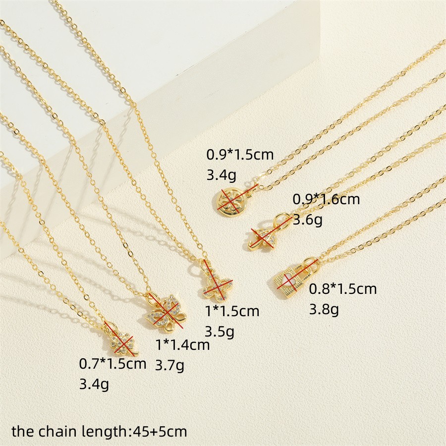 Simple Style Flower Butterfly Lock Brass 14k Gold Plated Pendant Necklace In Bulk display picture 3