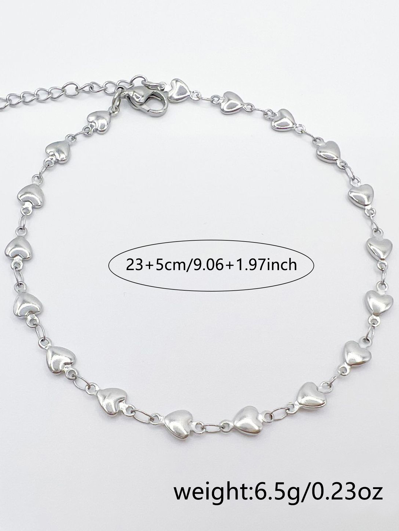 Simple Style Heart Shape Stainless Steel Women's Anklet display picture 7