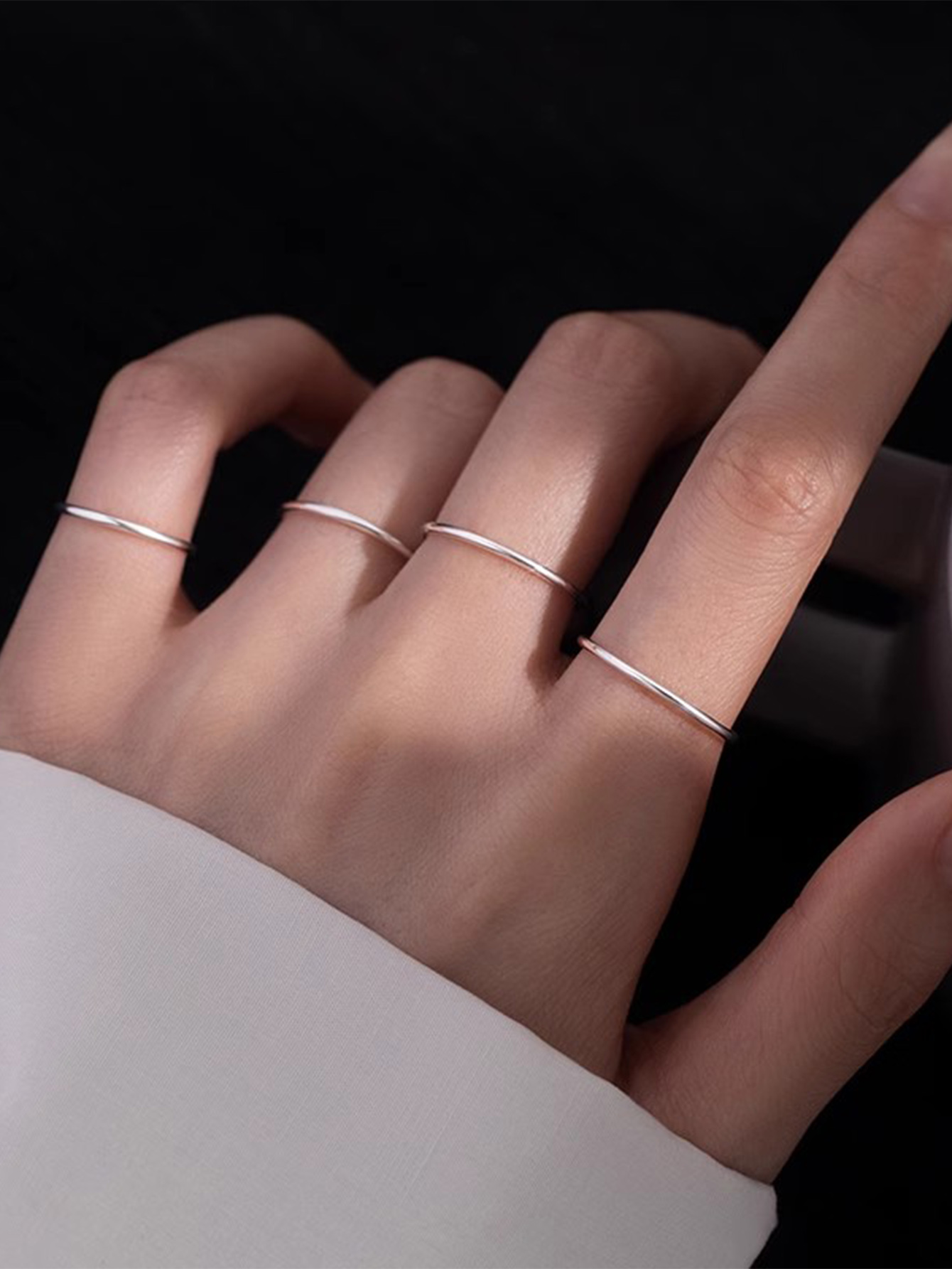 Simple Style Solid Color Stainless Steel Open Rings display picture 5