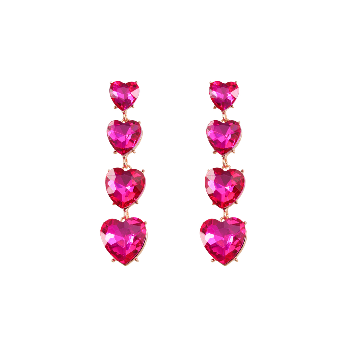 1 Par Elegante Estilo Vintage Señora Forma De Corazón Enchapado Embutido Aleación Diamantes De Imitación Artificiales Chapado En Oro Pendientes De Gota display picture 5