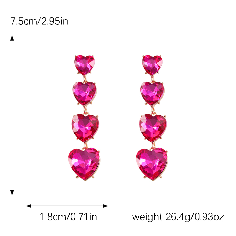 1 Pair Elegant Vintage Style Lady Heart Shape Plating Inlay Alloy Artificial Rhinestones Gold Plated Drop Earrings display picture 1